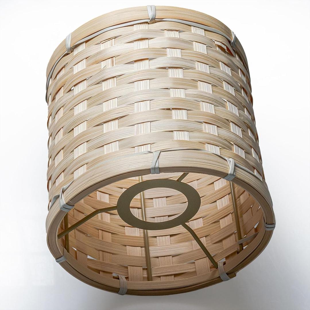 Round Lampshade for Small Lamp Bedside Lamps,Woven Bamboo Lamp Shade Dorm Room Living Room Office Room