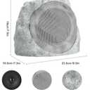 Outdoor Speakers Solar Powered & USB-C Rechargeable, Rock Speakers TWS Pairing Wireless Outdoor Speaker Bluetooth 5.4, LED Light Show, Waterproof, ideal for Backyard BBQ, Garden, Poolside (2-Pc,Grey)