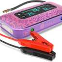 HALO Bolt Air+ 1750 Portable Car Battery Jump Starter | 130 PSI Air Compressor, 59.9Wh USB Power Bank, Large Display, Emergency Floodlight & Charger, Jumps Cars SUVs & Trucks, Inflates Tires  Purple