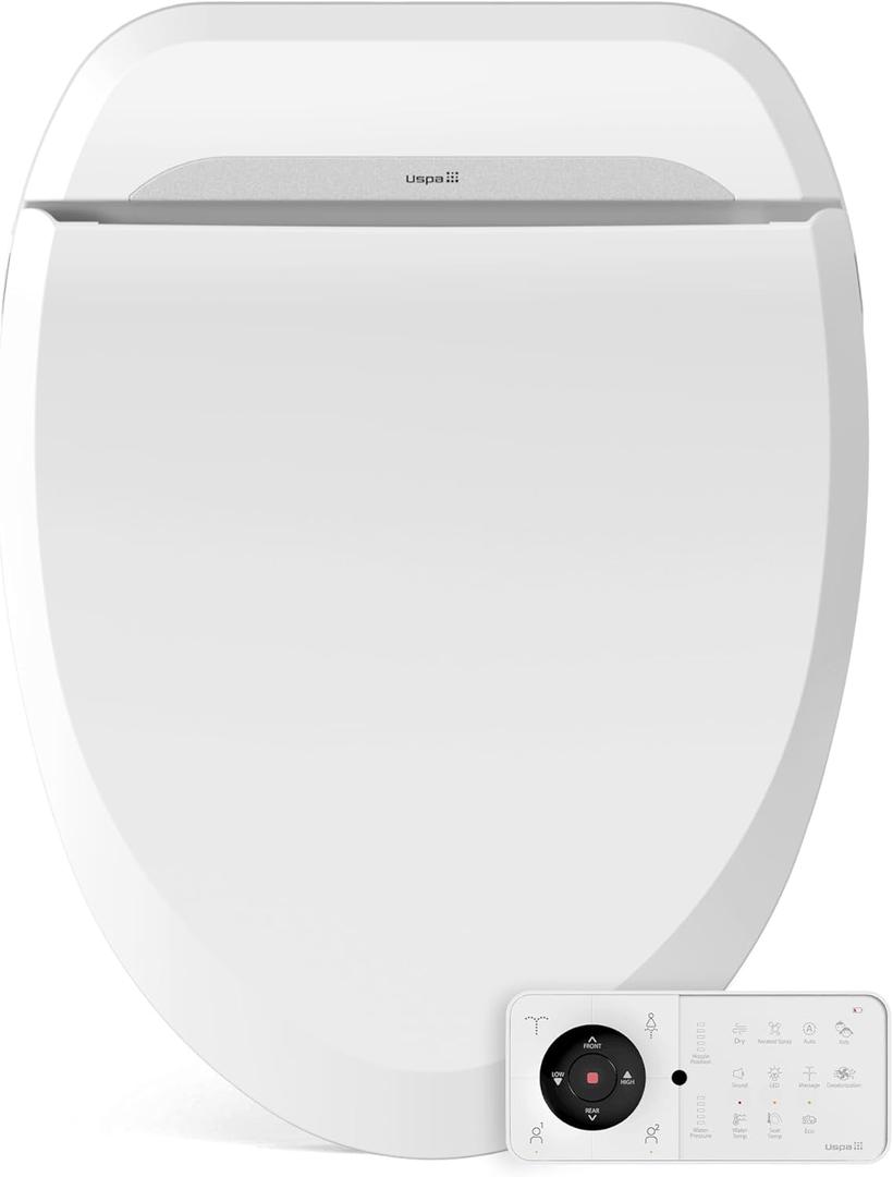 Bio Bidet USPA PRO Modern Bidet Seat, Warm Water, Heated Seat & Dryer, Remote Control, Elongated