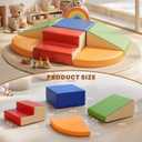 Hoohtoot Foam Climbing Blocks for Toddlers: 6-Piece Soft Play Set - PU Leather Climbing and Crawling Toys - Indoor Baby Learning Gym - Kids Play Structure for Birthday Gift, Small