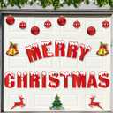 Garage Door Christmas Decorations Magnets, Large 27 Pcs Merry Christmas Garage Door Magnet Banners, Refrigerator Car Magnets Decal Xmas Ornaments Magnetic Stickers for Holiday DIY Decor, 8" H (Red)