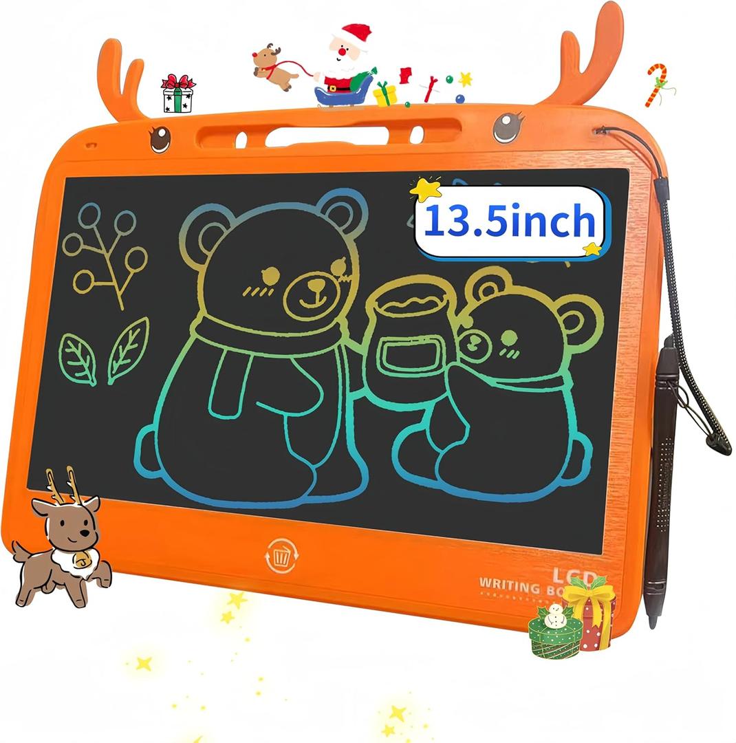 Gosizos Writing Tablet, Erasable Reusable Electronic LCD Drawing Pad, 13.5 Inch Colorful Doodle Board f (Orange)