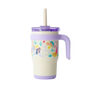 Reduce 14oz Coldee Vacuum Insulated Stainless Steel Straw Tumbler Mermaids: Kids Leakproof Drinkware