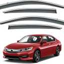 Tape-on Rain Guards Fit Honda Accord 2013-2017 Window Visors Smoke Gray