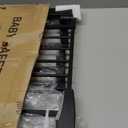 Baby Gate with Door, 26-40" Auto Close Dog Gate Indoor for Stairs Doorways, Easy Install Pressure Mounted Pet Gate, Easy Walk Through Child Safety Gate for The House, Black