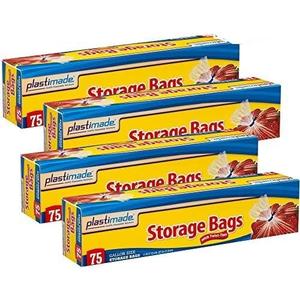 1 Gallon Storage Bags with Twist Ties, 300 Count - Clear Plastic Food Storage Bags for Sandwiches, Snacks, Fruit, Produce & Freezer