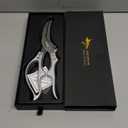 MAD SHARK Heavy Duty Poultry Shears, Kitchen Shears with Non-Slip Handle & Safety Lock, All Purpose Kitchen Scissors for Chicken, Meat Cutting, Turkey, Fish, Vegetables, Spring Loaded, Dishwasher Safe (Silver)