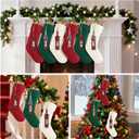 6PACK LumaBria18Inch Cable Knitted Personalized Christmas Stockings, Personalized Hanging Stockings for Holiday Party, Christmas Tree, and Family Home Decor in Red, White, Green