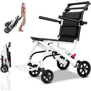 Wheelchairs for Adults Lightweight Portable Wheelchairs Folding for Traveling Ergonomc Design with Adjustable Safety Strap Carbon Steel Frame PU Wheels for Smooth Rid A