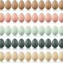Beeveer 50 Pcs Plastic Easter Eggs Bulk for Easter Hunt 1.6 x 2.4 Inch Colorful Hanging Plastic Eggs for Basket Fillers Party Favor DIY Crafts Decoration(Morandi Color)