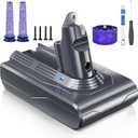 Morpilot Battery Replacement for V6, 21.6V 8000mAh Li-ion Battery Compatible with V6 Animal V6Absolute V6Motorhead V6Fluffy SV03 SV04 SV05 SV06 SV07 SV09 DC58 DC59 DC61 DC62 DC72 DC74 Vacuum Cleaner