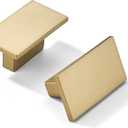 khtumeware 20 Pack Square Zinc Champagne Bronze Cabinet Knobs for Drawers and Cupboards-Screw-On,1-1/2 Inch Diameter,Warm Brass Finish,5/8 Inch Hole Center