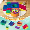 6 Pieces Toddler Climbing Toys Indoor, Crystal Velvet Foam Climbing Blocks for Toddlers 1-3, Baby Climbing Toys Soft Play Set for Climbing Sliding and Crawling (Balls not Included)