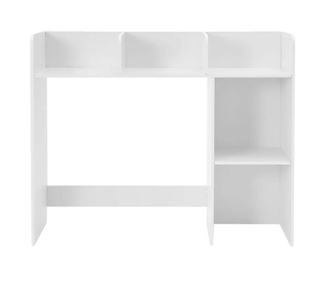 GlossyEnd Sturdy & Elegant Wood Desk Bookshelf Organizer, Office Storage Holder, Desktop Organizer, Collage Dorm, White