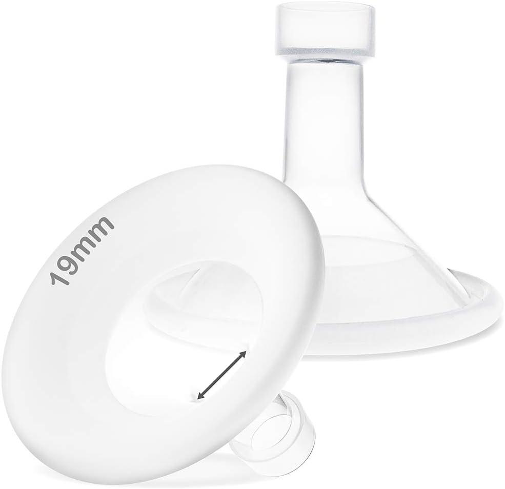 Nenesupply 19mm Soft Flange Compatible with Medela Breast Pump Parts Replace 19mm Flange for Medela Accessories Compatible with Pump in Style Parts Symphony Swing Harmony Pump and Personal fit Flex