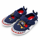 Kids’ Navy Blue Pirate-Themed Canvas Shoes – Casual Slip-On Sneakers, Size 6C