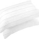 BOSOWOS King Size Pillow Shams Set of 2, Ultra Soft Breathable 20 x 36 Inches Pillow Case Envelope Closure, Microfiber Farmhouse Bed Pillowcases for Easy Care, White