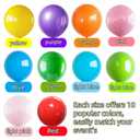 50 Pcs Giant Balloons Kit 18 24 36 Inch Mixed Size Latex pool Balloon, With 10 Colors - Party Decoration Supplies for Birthdays, Weddings, Events