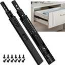 SHUHANG 10 Pair Soft Close Drawer Slides Rail 12 Inch Ball Bearing Full Extension 100 LB Capacity Heavy Duty Kitchen File Cabinet Dresser Trash Can Side Mount Glide Guide Track Black