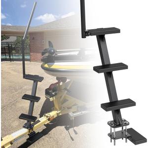 Boat Trailer Steps with Handrail, Heavy Duty Trailers Tongue Step Ladder,Compatible with Most Deep V Boat, Universal Non-Slip 4 Steps Ladder with 450lbs Capacity, Anti-Rust