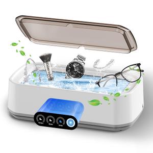 Ultrasonic Jewelry Cleaner, 50KHz Ultrasonic Cleaner with 3 Modes & Digital Timer Ultra Sonic Deep Cleaning Machine for Jewelry, Rings, Diamonds, Eyeglasses, Denture, Watches