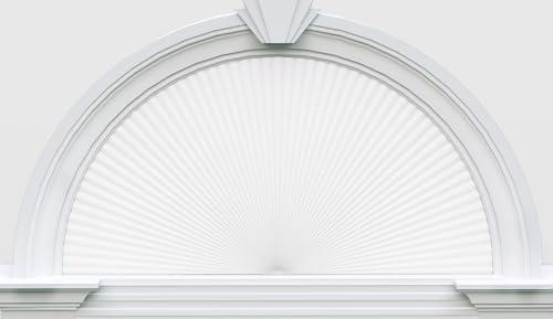 Myshade Arch Window Shades Half Circle Light Filtering Cellular Shades Cordless No Drill Blinds for Windows Half Moon Honeycomb Fabric No Tools Room Darkening Shades Easy Install (White 36" X 72")