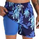 APTRO Mens Short Swim Trunks 5 Inch Inseam Beach Shorts with Pockets Quick Dry Bathing Suits Fashion Print Hawaiian Swimsuits Multicolor XL