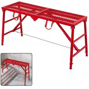 800LBS Foldable Scaffolding Platform, 71x16x60 Inch Alloy Steel Adjustable Height Portable Work Ladder, Ideal for Standard Staircase Painting Wiring Car Wash Home Decor & Industrial Maintenance
