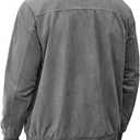COOFANDY Men's Casual Suede Bomber Jacket Lightweight Full Zip Up Jackets Vintage Faux Leather Jacket (Gray, M)