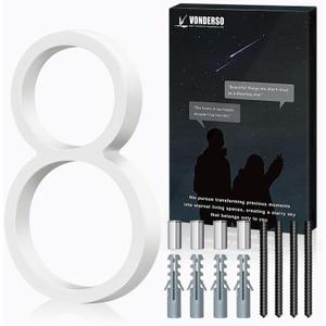 VONDERSO 8 Inch Large House Numbers for Outside, Zinc Alloy Address Numbers with Durable Stain-Resistant White Stone Powder Coating, Heavy-Duty Door Numbers for Home or Business (Number 8,Matte White)