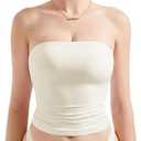 SUUKSESS Women Sexy Tube Top Summer Y2K Going Out Double Lined Basic Tank Top, M