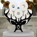 Antlers Toilet Tissue Holder, Animal Paper Holders, Decorative Metal Papers Holder, Funny Toilet Animal Storage for Bathrooms, Bathroom Paper Organizer for Extra 8 Rolls Free Standing Art Decor