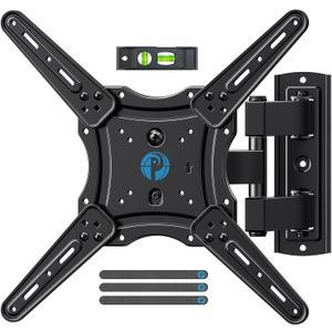 Pipishell Full Motion TV Wall Mount for 26-65 inch Flat or Curved TVs up to 77 lbs, TV Bracket Wall Mount with Articulating Arms, Extension, Tilt, Swivel, Leveling, Max VESA 400x400mm, PIMF7