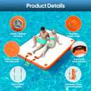 Inflatable Floating Dock, Water Island Float Raft Mat with Non-Slip Surface, 5FT/8FT/10FT Air Deck Platform, 6 Inch Thick for Pool, Lake, River, Beach, Ocean, 10 ft x 6.6 ft x 6"