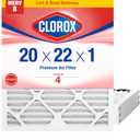 Clorox 20x22x1 Air Filter, MERV 8 Pleated HVAC AC Furnace Air Filters for Lint, Dust and Pollen, MPR 600 & FPR 5 – Pack of 4