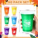 Ziliny 60 Pack Mexican Party Decorations Fiesta Cups Taco Supplies 12 oz Disposable Plastic Cups for Taco Mexican Theme Birthday Wedding Party Decorations