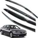 LETINGFAR Rain Guards for Honda Accord 2013-2017 4-Door Sedan, Black Modern Outside Mount Tape-on Side Window Deflectors for Cars, 4 pcs