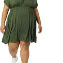 2 x Amazon Essentials Women's Surplice Dress (Available in Plus Size) (Dark Olive)