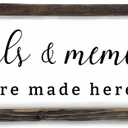 Dazingart Farmhouse Kitchen Wall Decor,Meals and Memories Are Made Here Sign, Rustic Wood Kitchen Signs Dinning Room Wall Decor (Meal)