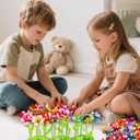 Fabric Flower Bouquets Toys for Girls Ages 4-8, DIY Flowers Craft Kits for Kids, Flowers Making Toy with Storage Box, Arts & Crafts for 4 5 6 7 8 Years Toddler Girl, Gift for Birthday & Christmas (purple)