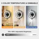 16" Wall Mounted Fan Indoor, Quiet 6 Speed Wall Mount Fan with Remote, Light and Timer, 360 Adjustable Tilt Plug in Wall Fan for Garage, Bedroom, Kitchen, Living Room, Greenhouse, Patio