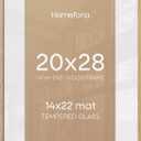 Homeforia 20x28 Natural Oak Picture Frame, High-End Wood, 14x22 Mat, Glass
