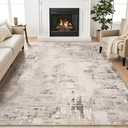 MontVoo 9x12 Area Rug-Washable Rugs for Living Room-Soft Brown Rug for Bedroom-Non Slip Indoor Floor Carpet for Dining Room Living Room Bedroom Office Under Table