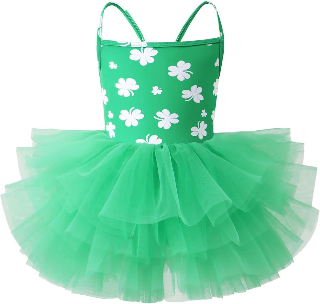Tutu.kk Toddler Girls Ballet Skirted Leotards Tutu Dress Dance Outfits (Green)