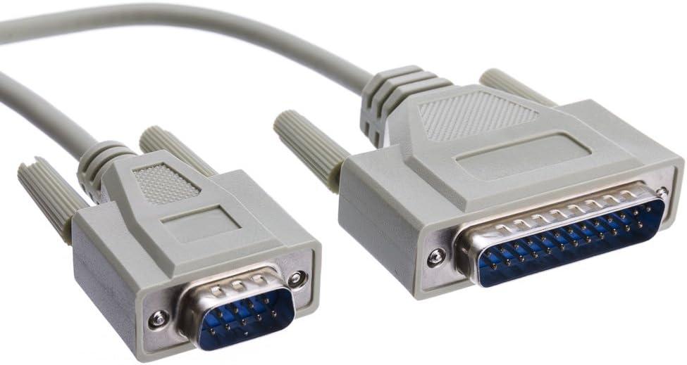 CableWholesale 6-Feet Molded DB9 Male/DB25 Male, 9C, (10D1-02106)