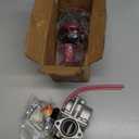 FVRITO Performance VM22 26mm Carburetor Carb for Predator 212cc 196cc Coleman CT200U BT200X Mini Bike KT196 Go Kart GX160 GX200 6.5hp Clone Engine with 38mm Air Filter Intake Manifold Stage 1 Kit Red