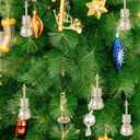 12pcs Musical Instruments Ornaments Christmas Decoration - Gold Tiny Instruments Set - Xmas Tree Hanging Decorations Christmas Crafts DIY Dollhouse Accessories Holiday Decor