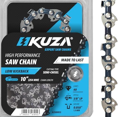 10 Inch Chainsaw Chain 3/8" LP Pitch, 050" Gauge, 40 Drive Links, German Steel, fits MAKITA, ECHO, Remington RM1035P, Worx WG309, Sun Joe SWJ803E, Craftsman - and more