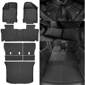 Custom Fit Floor Mats for 2007-2014 Ford Edge/2007-2015 Lincoln MKX, All Weather TPE Floor Liners with Trunk Mat & Backrest Protectors, Odorless Full Set Interior Accessories